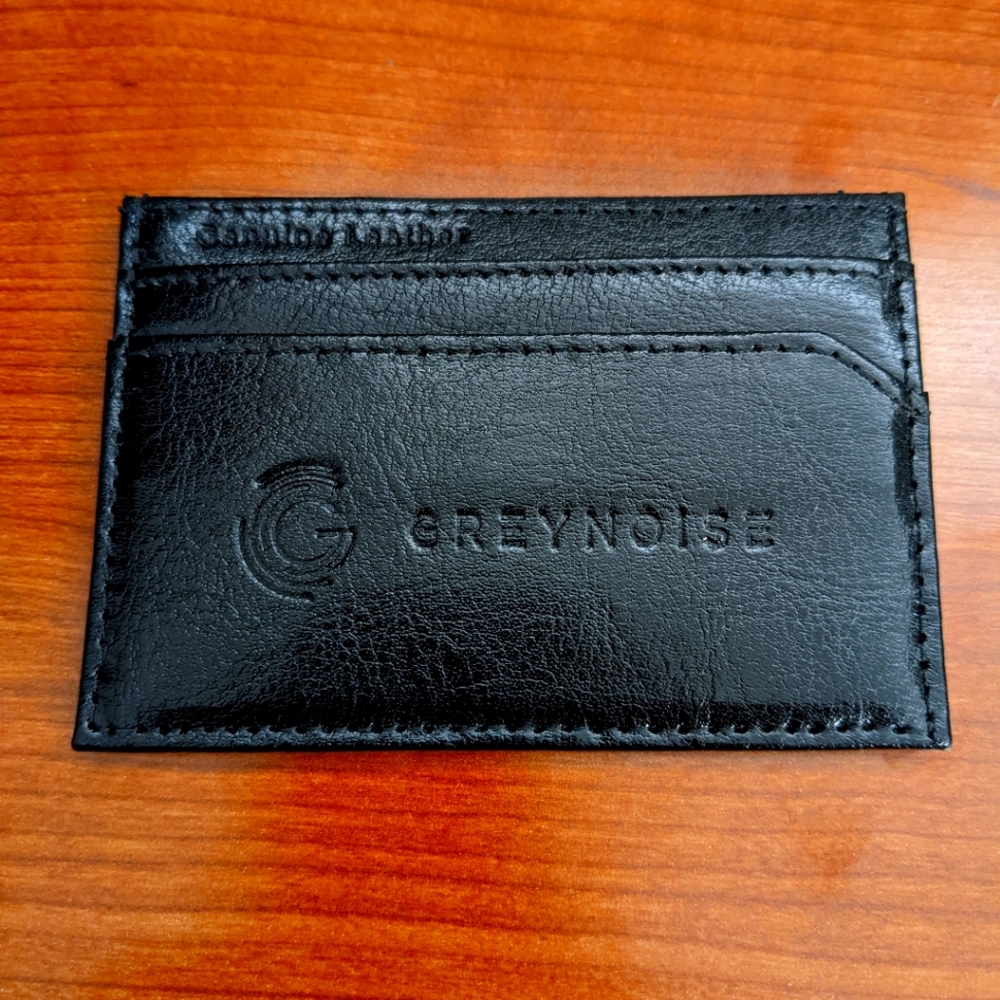 Slim black leather wallet